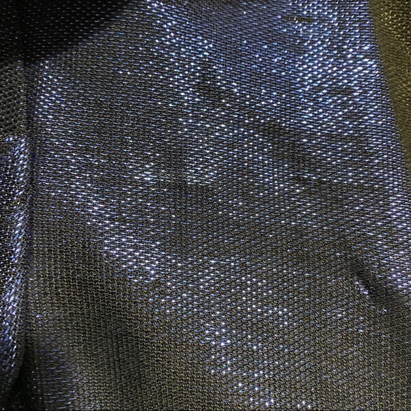 Jonathan Simkhai Metallic Blue Wrap Puff Sleeve Dress (M) - Picture 8 of 11